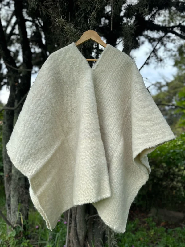 100% ruana lana oveja blanca 160