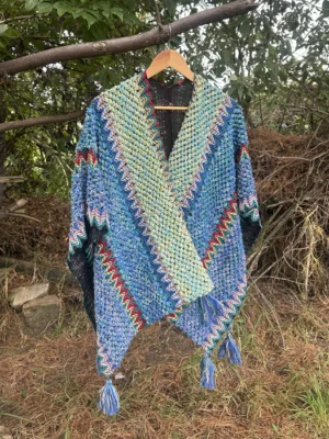 Ruana Colores Azul