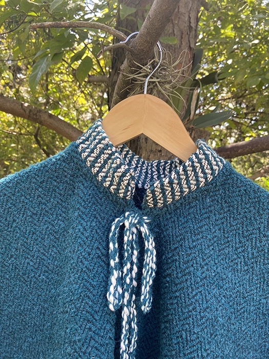 Ruana Colores<br> Cuello Mao Verde 3 Ruana Colores