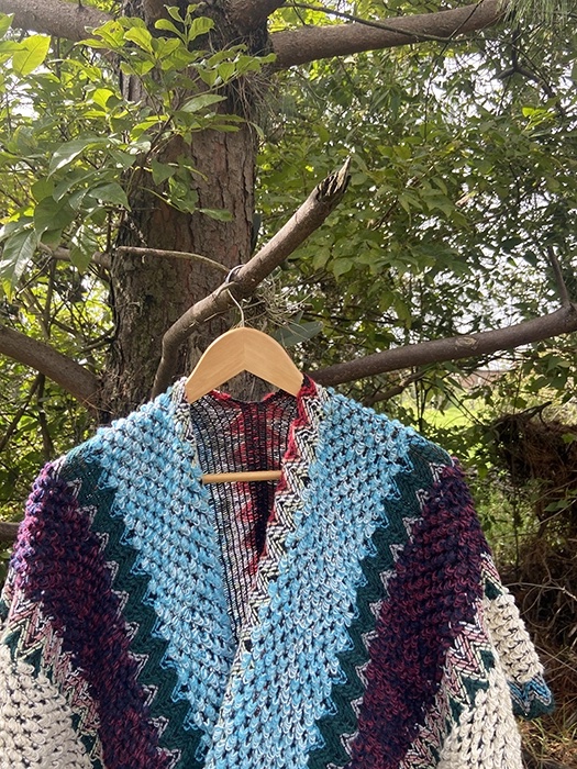 Ruana Abierta<br> Colores Uva 3 Ruana Colores